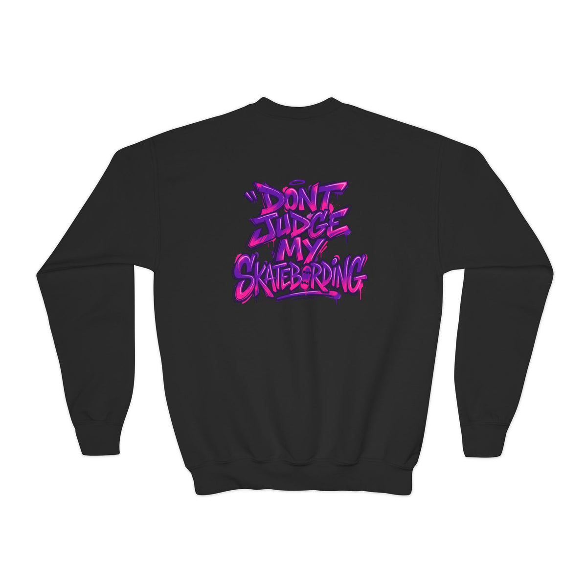 Skate Life Graffiti Crewneck Sweatshirt | Skateboard Streetwear, Purple Script