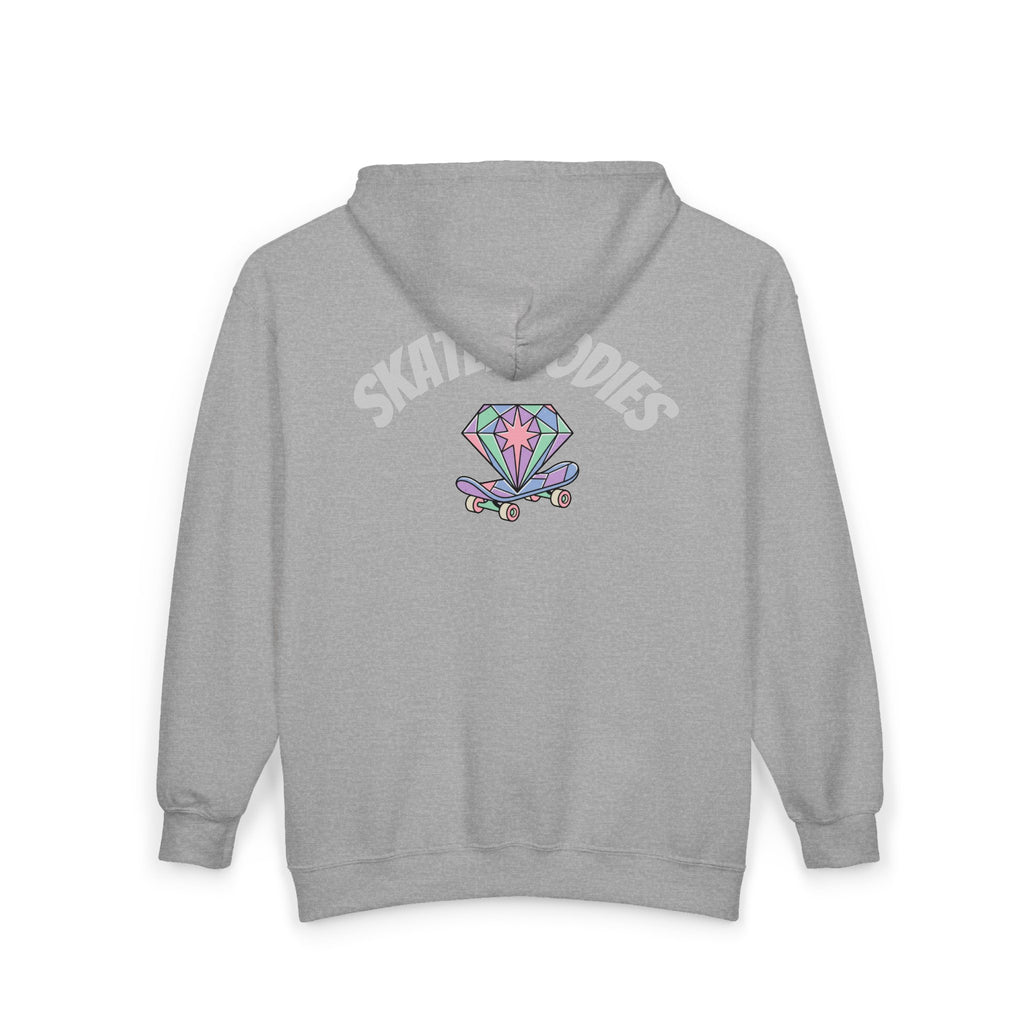 Diamond Skateboard Zip Hoodie — Skate Jones Graphic Streetwear