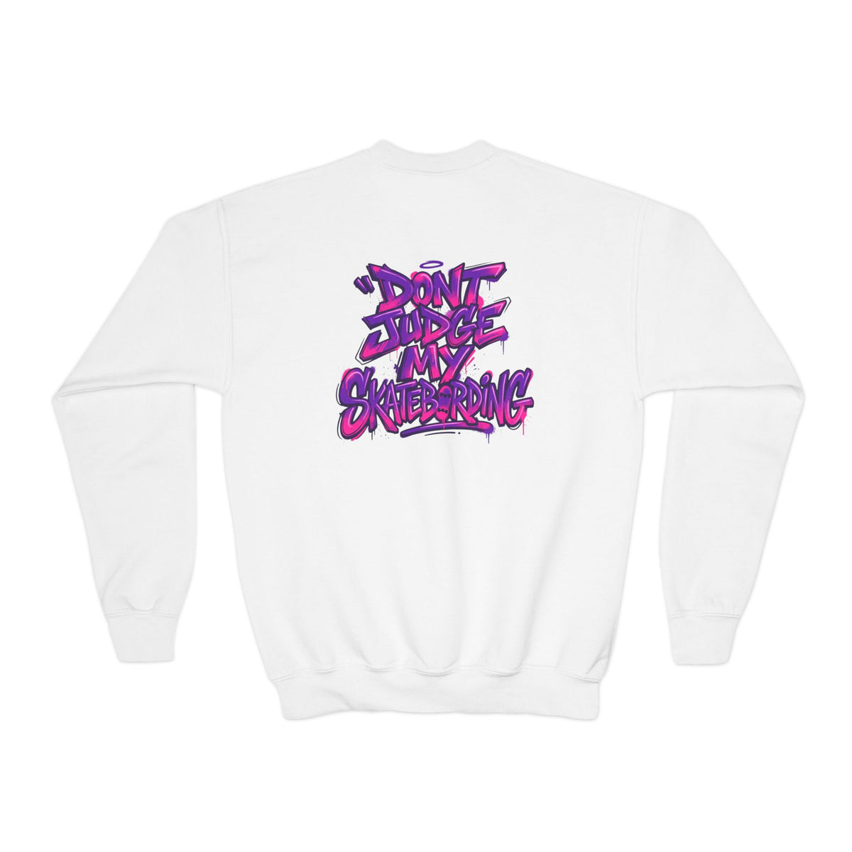 Skate Life Graffiti Crewneck Sweatshirt | Skateboard Streetwear, Purple Script