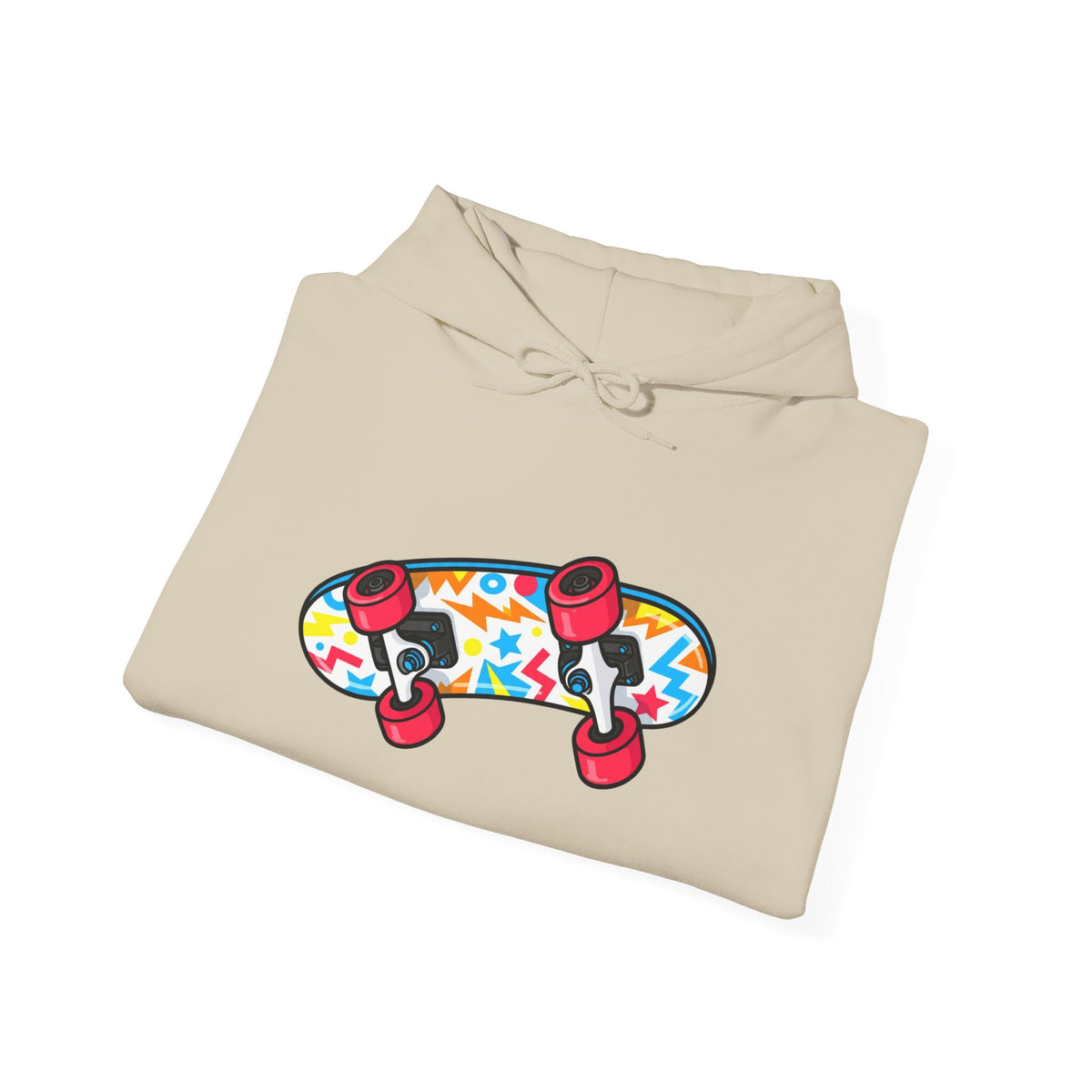 Skateboard Graphic Hoodie — Colorful Deck Skate Pullover