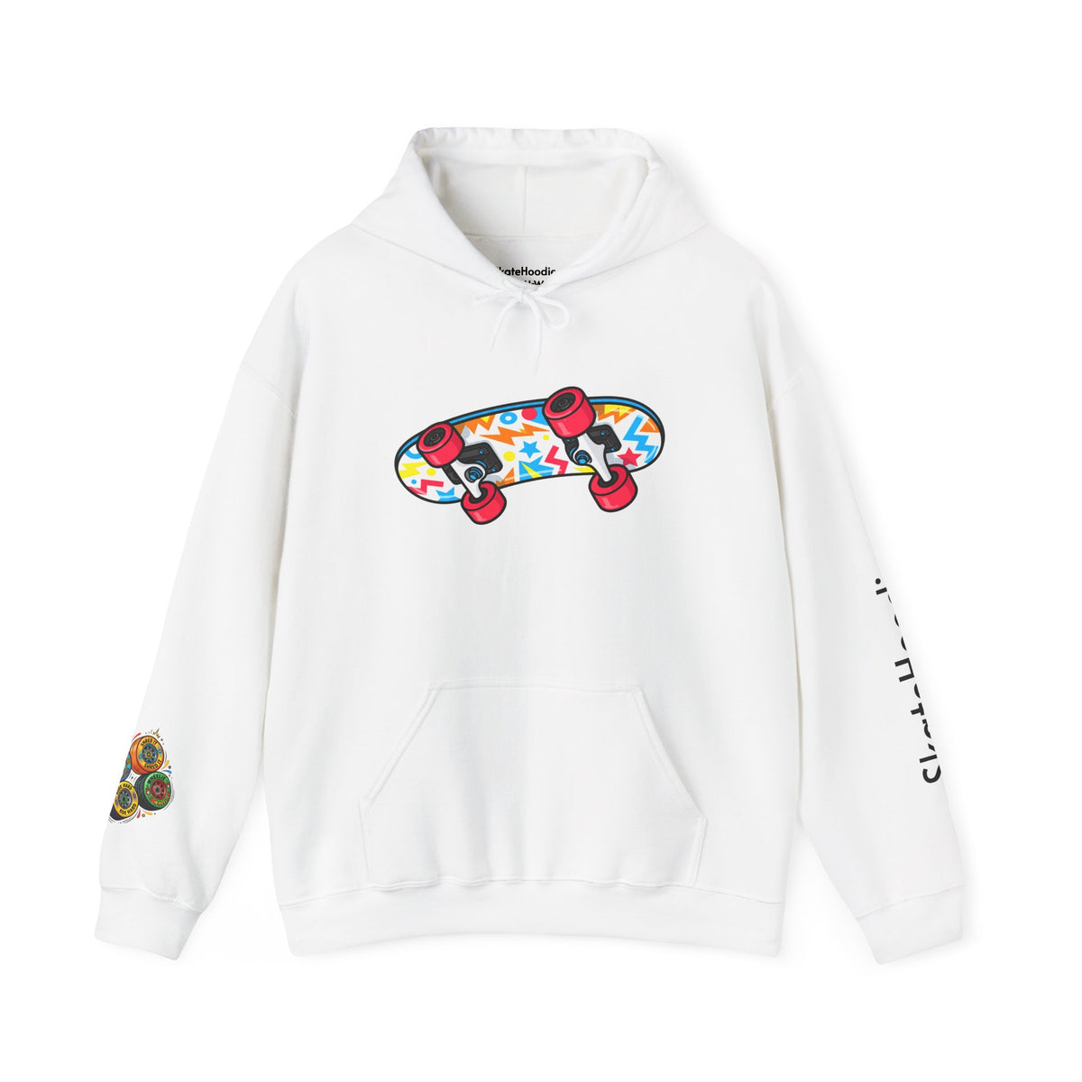 Skateboard Graphic Hoodie — Colorful Deck Skate Pullover