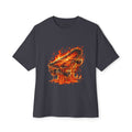 Melting Skateboard Tee — Fiery Skate Graphic Oversized T-Shirt