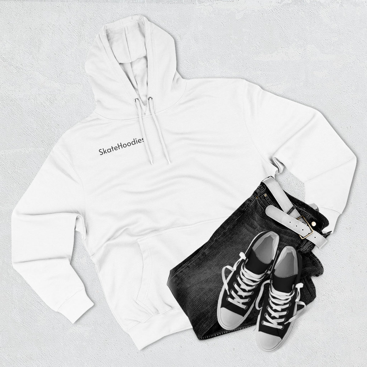 Flaming Skateboard Hoodie — Melted Skate Deck Graphic Fleece Pullover