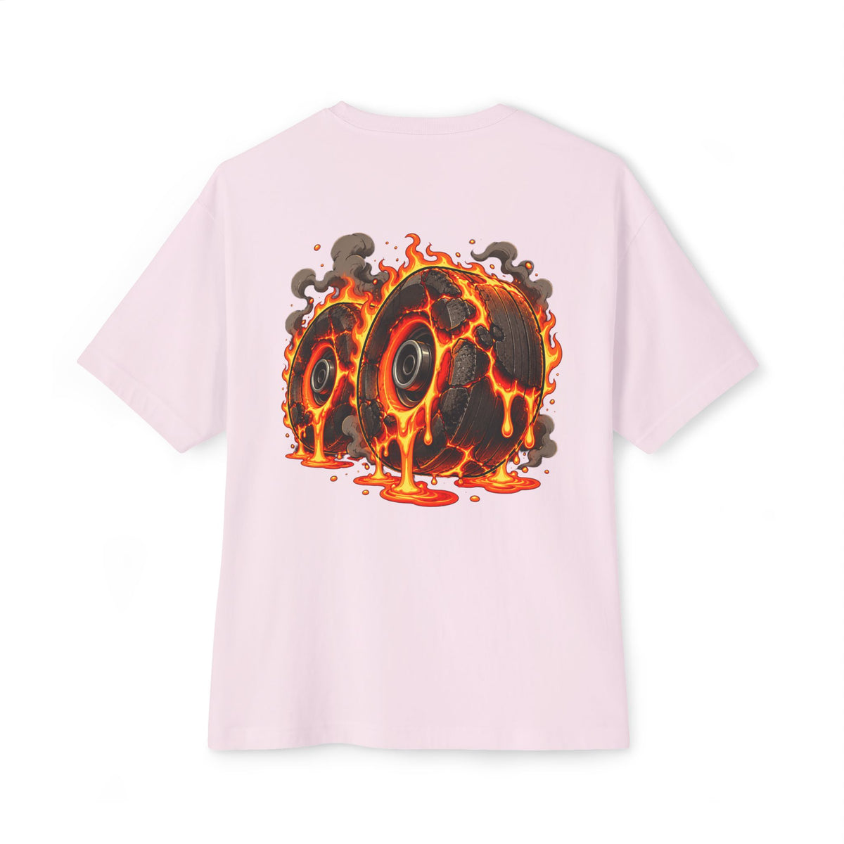 Melting Skateboard Tee — Fiery Skate Graphic Oversized T-Shirt