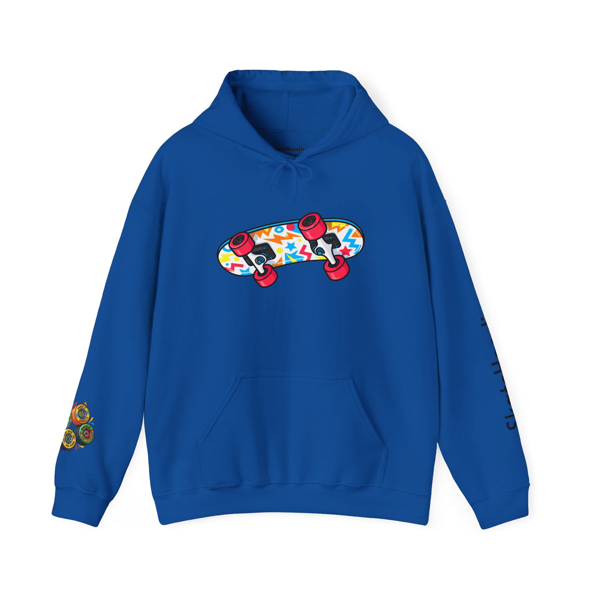 Skateboard Graphic Hoodie — Colorful Deck Skate Pullover