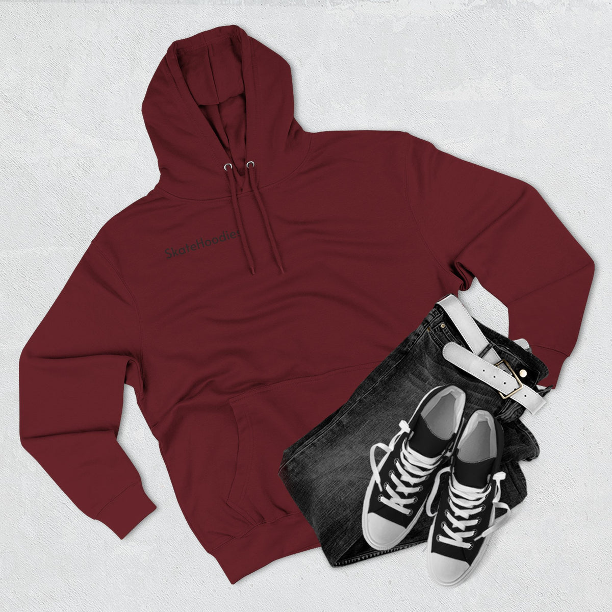 Flaming Skateboard Hoodie — Melted Skate Deck Graphic Fleece Pullover
