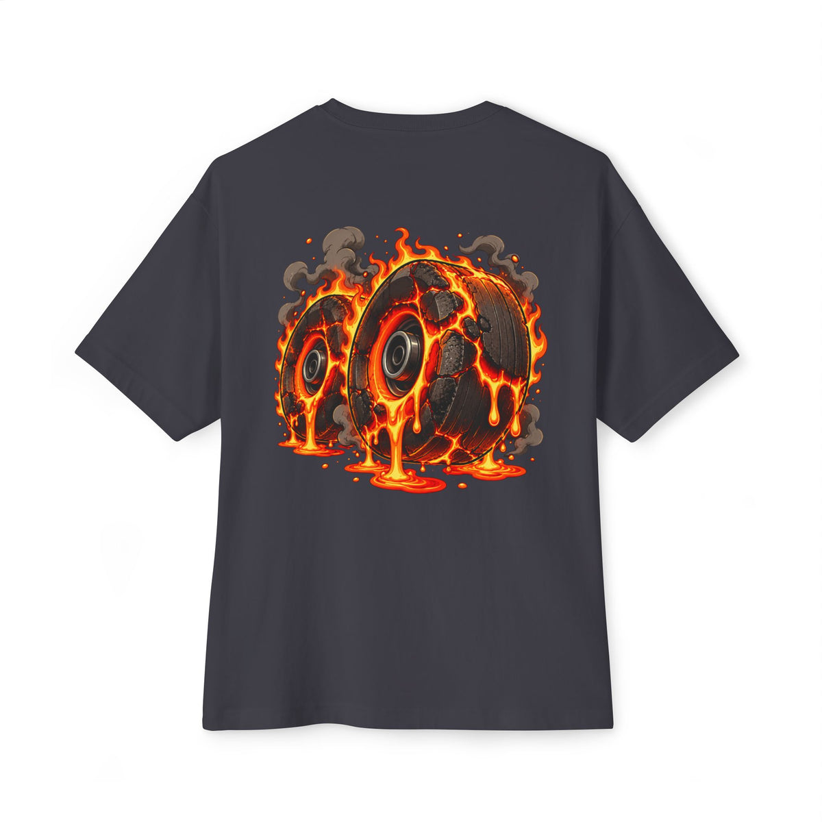 Melting Skateboard Tee — Fiery Skate Graphic Oversized T-Shirt