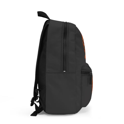 Flaming Skateboard Backpack — Melting Wheels Graphic Bag for Skateboarders