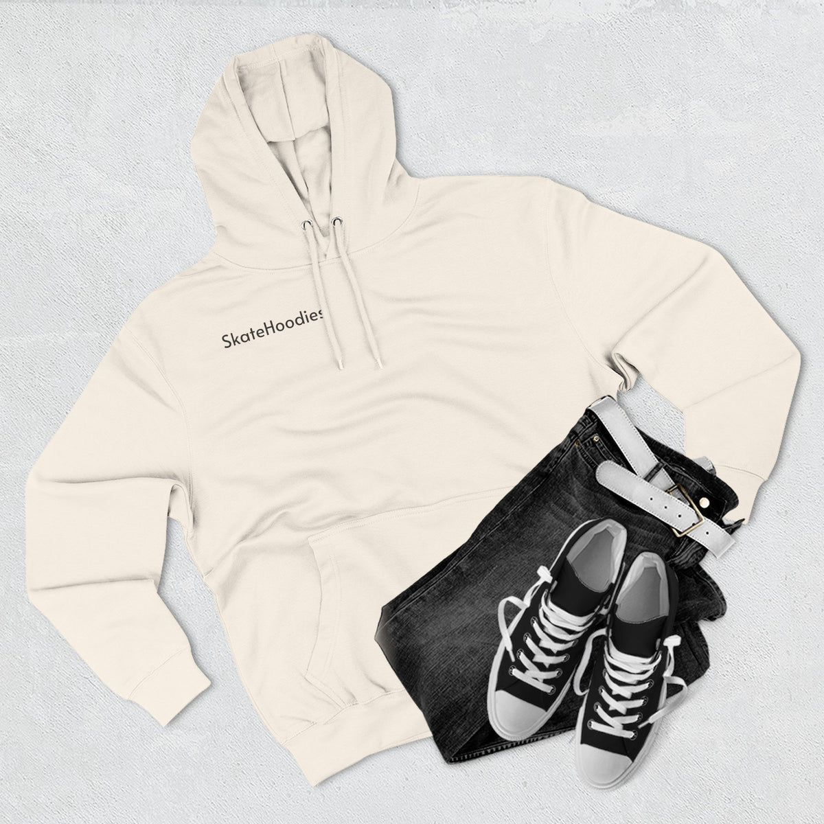 Flaming Skateboard Hoodie — Melted Skate Deck Graphic Fleece Pullover