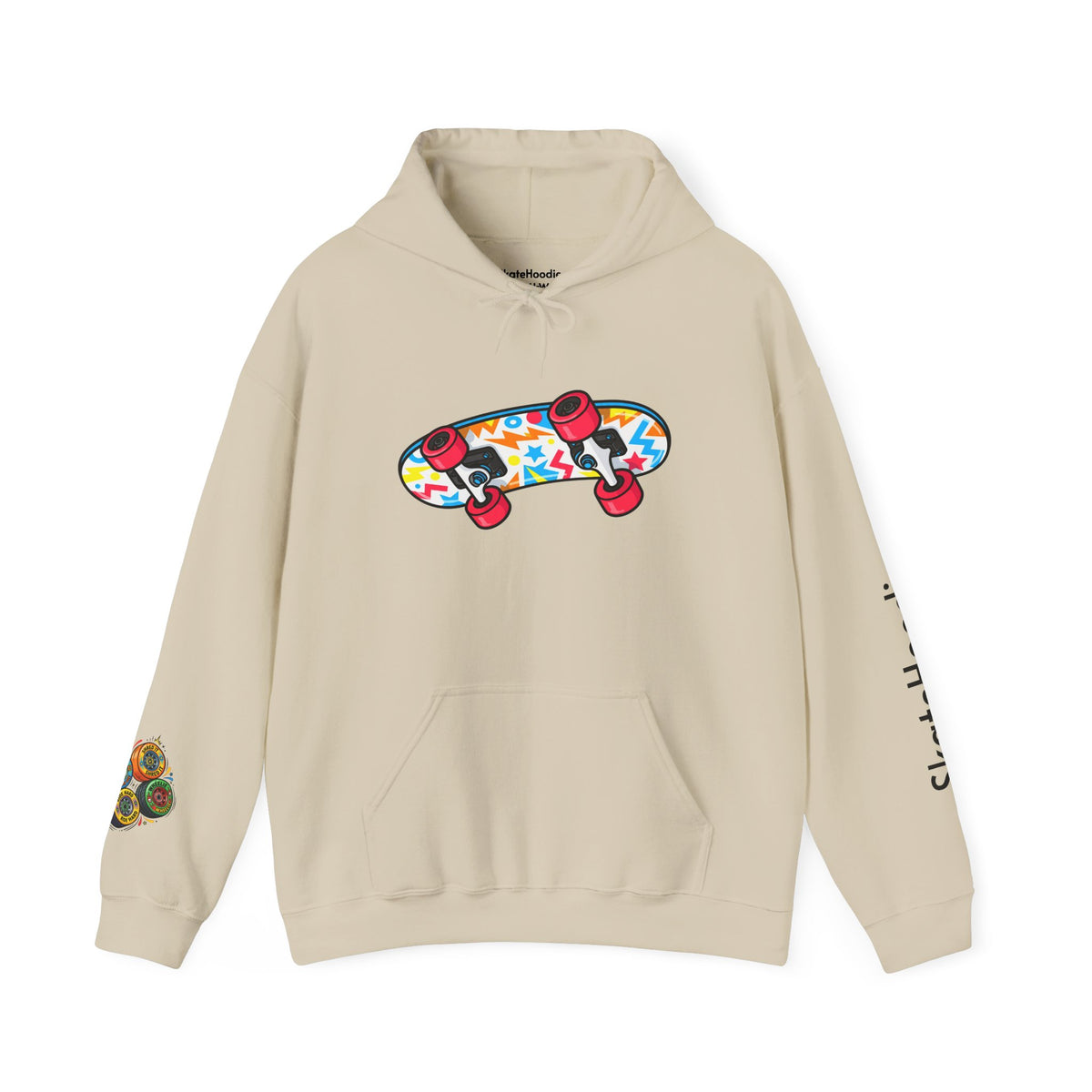 Skateboard Graphic Hoodie — Colorful Deck Skate Pullover