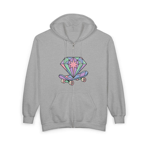 Diamond Skateboard Zip Hoodie — Skate Jones Graphic Streetwear