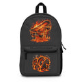 Flaming Skateboard Backpack — Melting Wheels Graphic Bag for Skateboarders